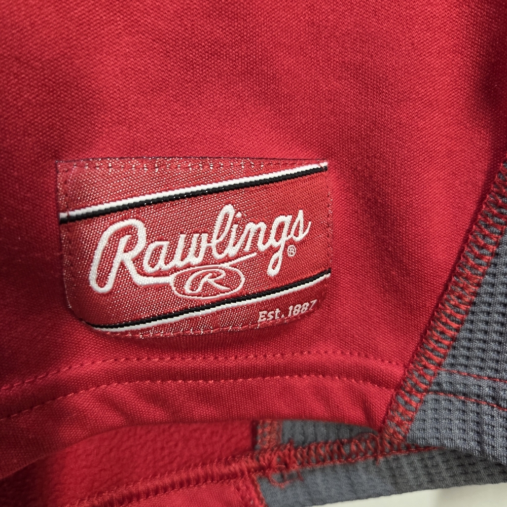 Rawlings Baseball Youth Large Dugout Fleece Pullover Red Gray Size XL - Picture 3 of 5